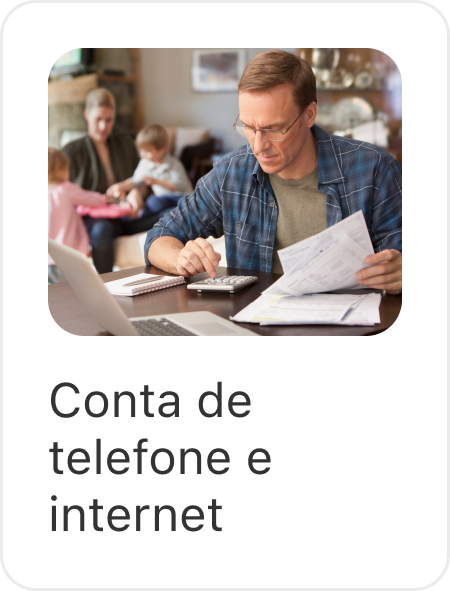Conta de telefone e internet