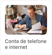 Conta de telefone e internet